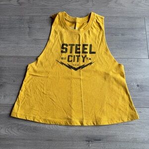 Steel City muscle tank top - size small - black and gold